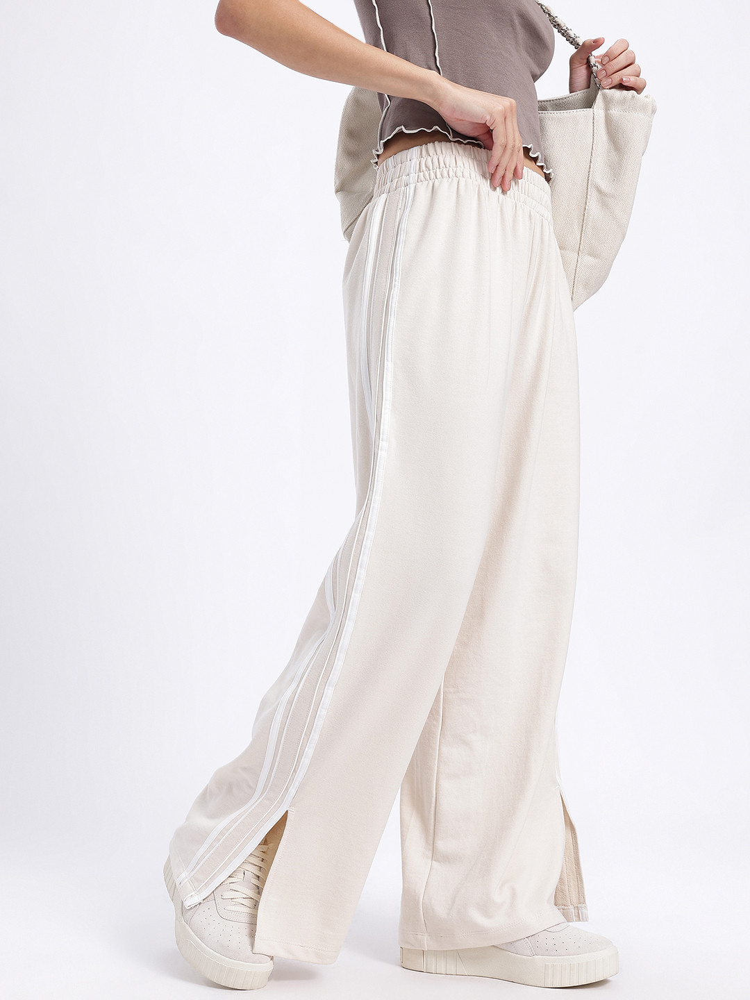 glitchez Women Side Slit Wide Leg Track Pants