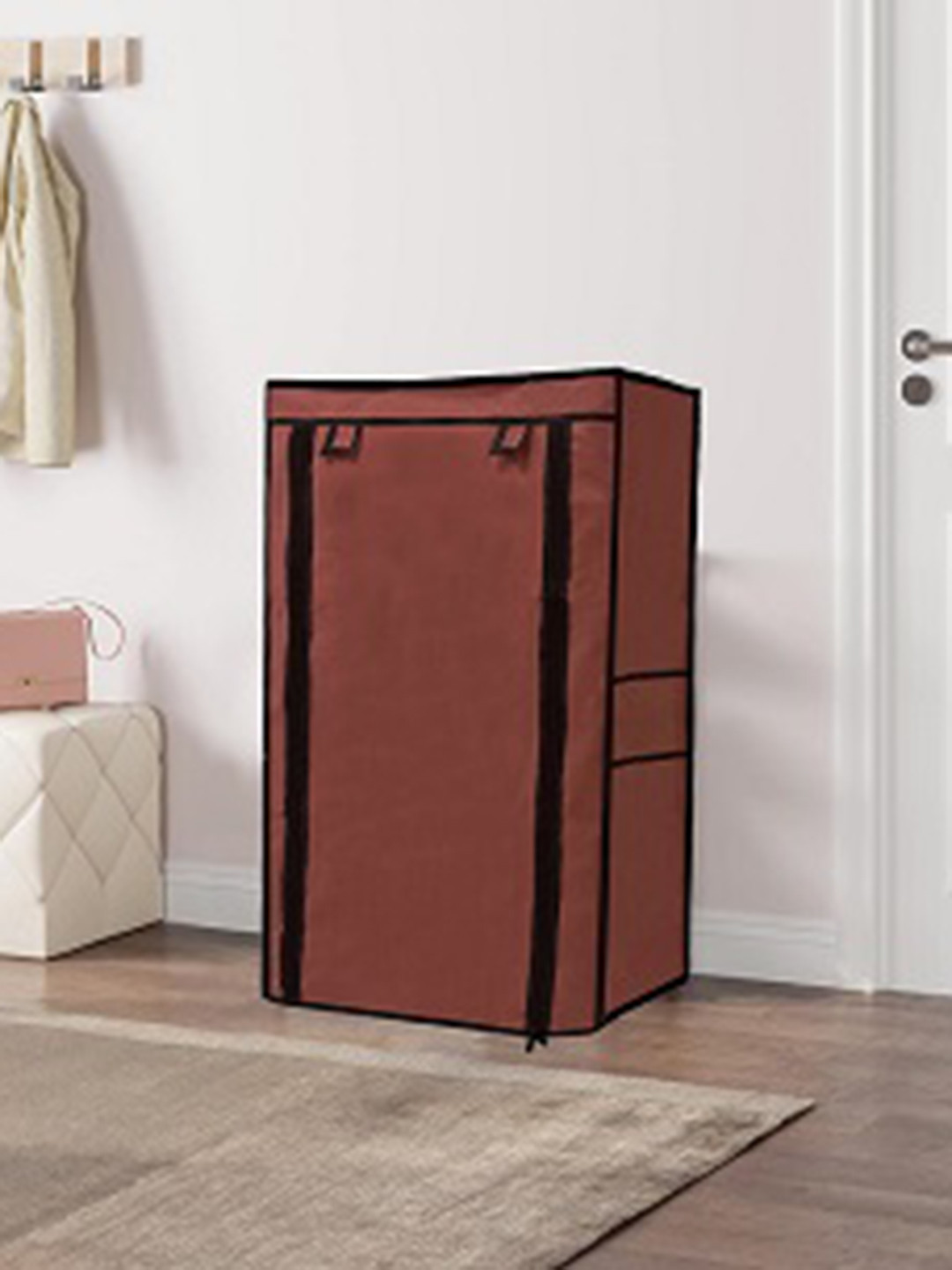 Rmerchants Brown and Black Water Resistant Collapsible Shoe Rack