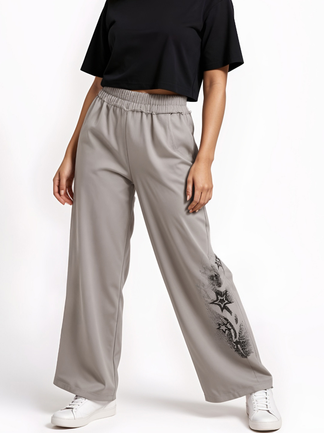 glitchez Women Printed Ultra Baggy Track Pants
