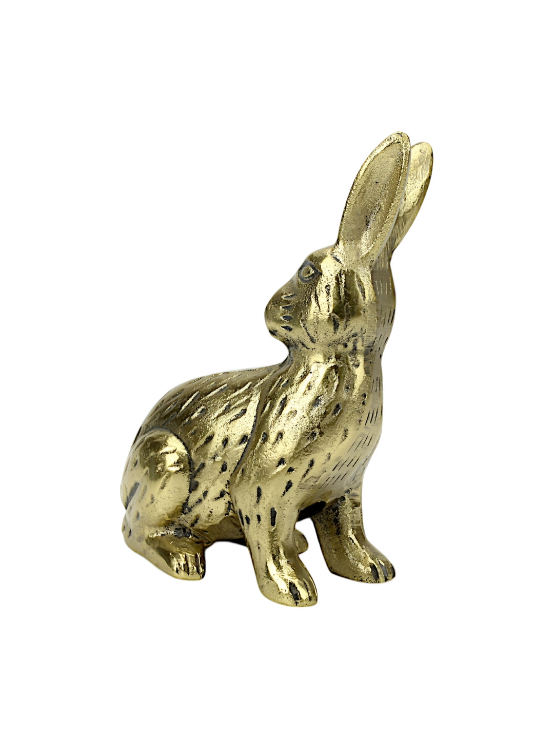 Hind Decor Bunny Gold Aluminium Metallic Living Room Hand-Crafted Medium Showpiece - 7.9 Inches