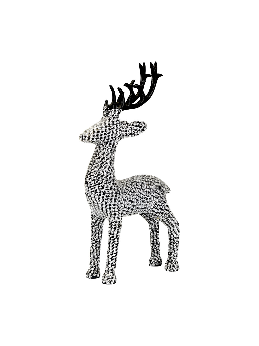 Hind Decor Reindeer with Horn Silver Aluminium Metallic Living Room Medium Showpiece - 13 Inches