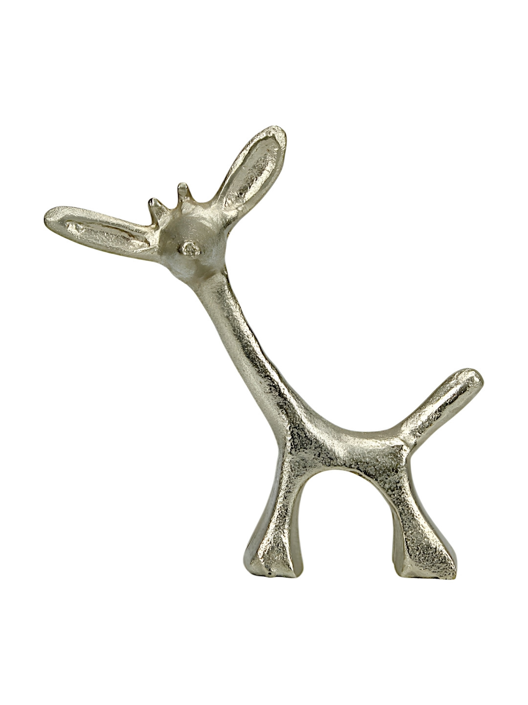 Hind Decor Minimalistic Standing Deer Gold Metal Metallic Living Room Hand-Crafted Small Showpiece - 7.5 Inches