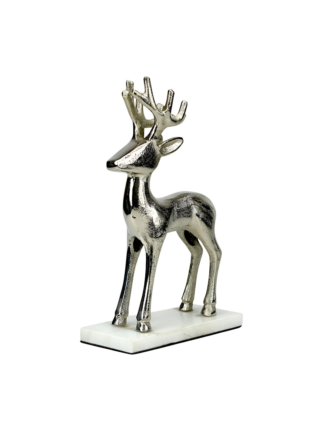 Hind Decor Reindeer Silver Metal Metallic Living Room Medium Showpiece - 11 Inches