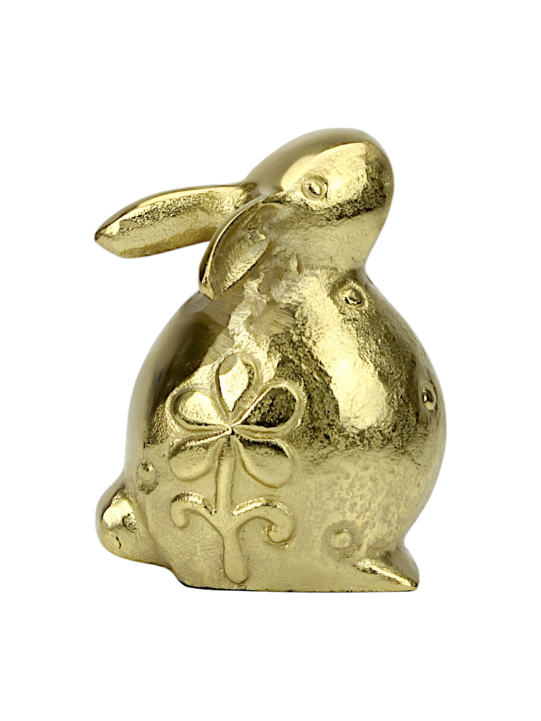 Hind Decor Bunny Gold Metal Metallic Living Room Hand-Crafted Small Showpiece - 5.9 Inches