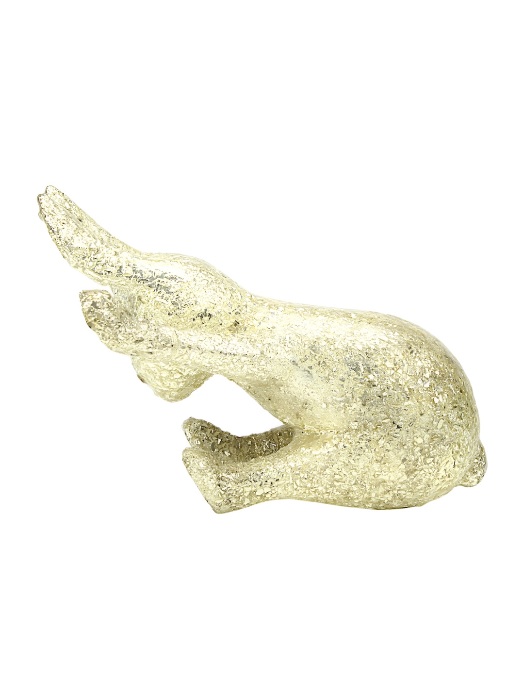 Hind Decor Bunny in Yoga Pose Gold Metal Metallic Living Room Hand-Crafted Small Showpiece - 6.7 Inches