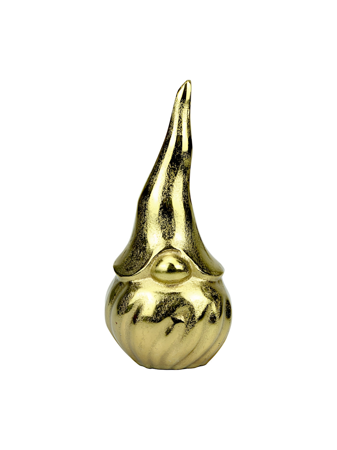 Hind Decor Santa Claus Cone Gold Aluminium Metallic Living Room Hand-Crafted Medium Showpiece - 9.4 Inches