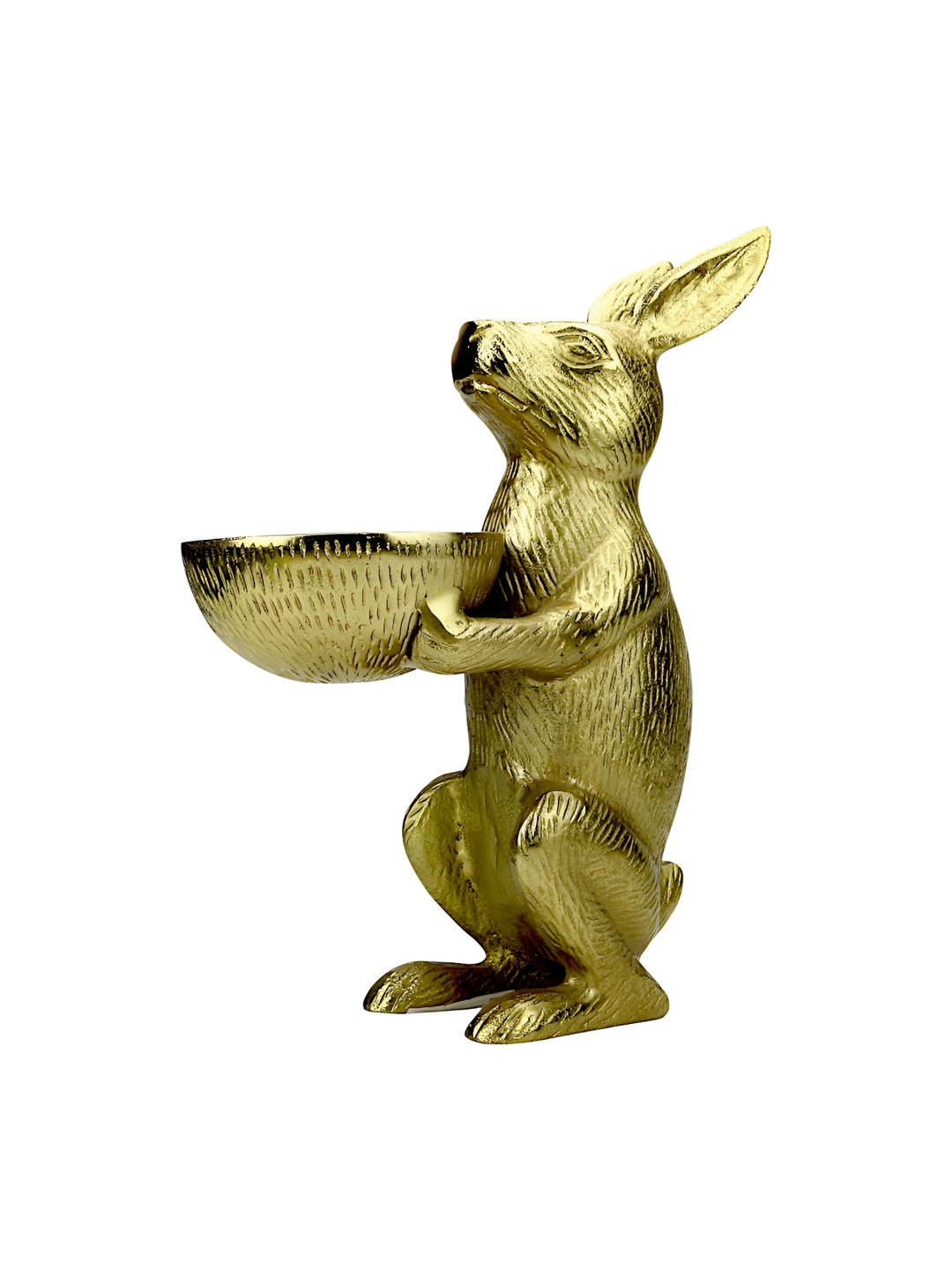 Hind Decor Bunny Gold Aluminium Metallic Garden Hand-Crafted Medium Showpiece - 13 Inches