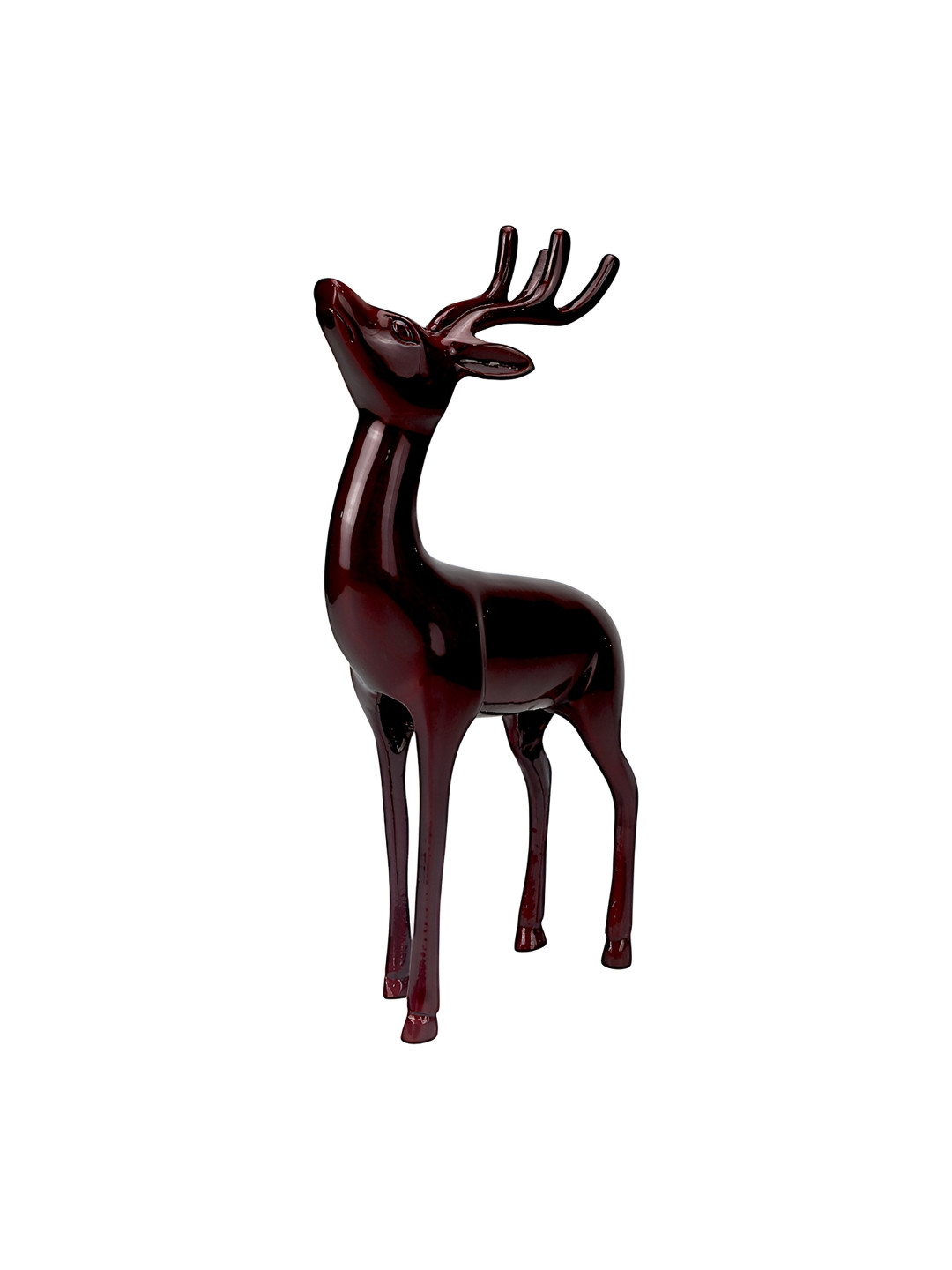 Hind Decor Minimalistic Reindeer Red Metal Metallic Living Room Hand-Crafted Medium Showpiece - 14.2 Inches
