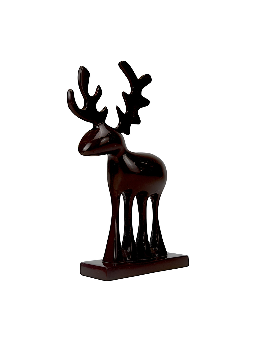 Hind Decor Reindeer Maroon Aluminium Metallic Living Room Hand-Crafted Medium Showpiece - 10.2 Inches