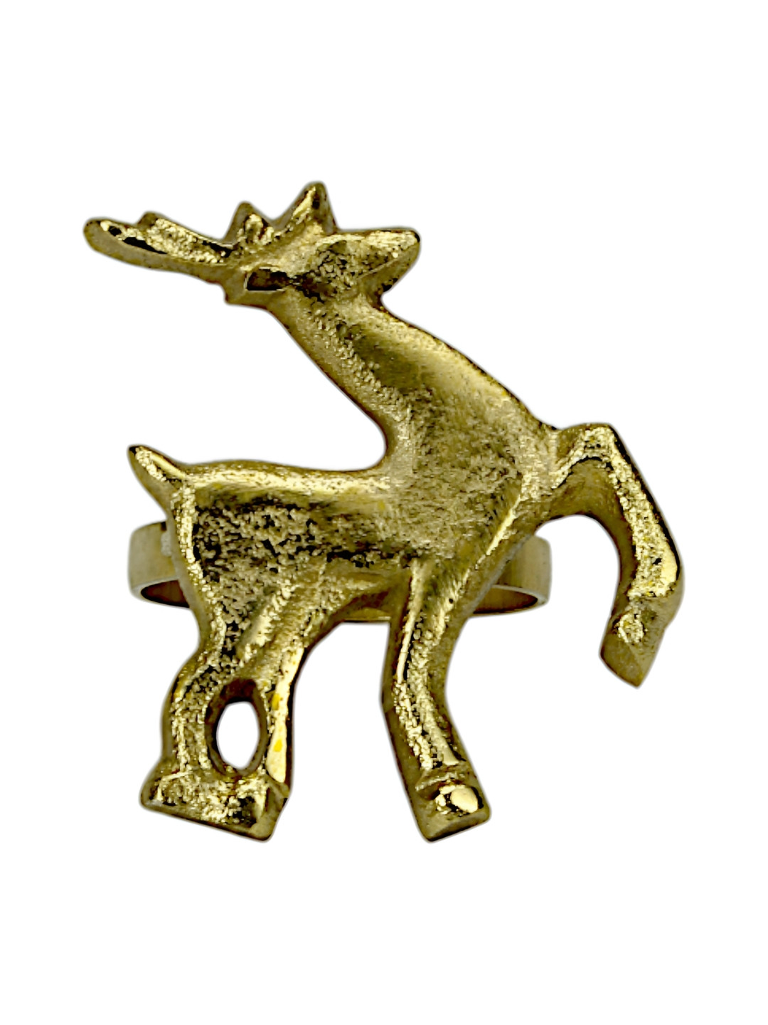 Hind Decor Gold-Toned Deer Design Napkin Holder