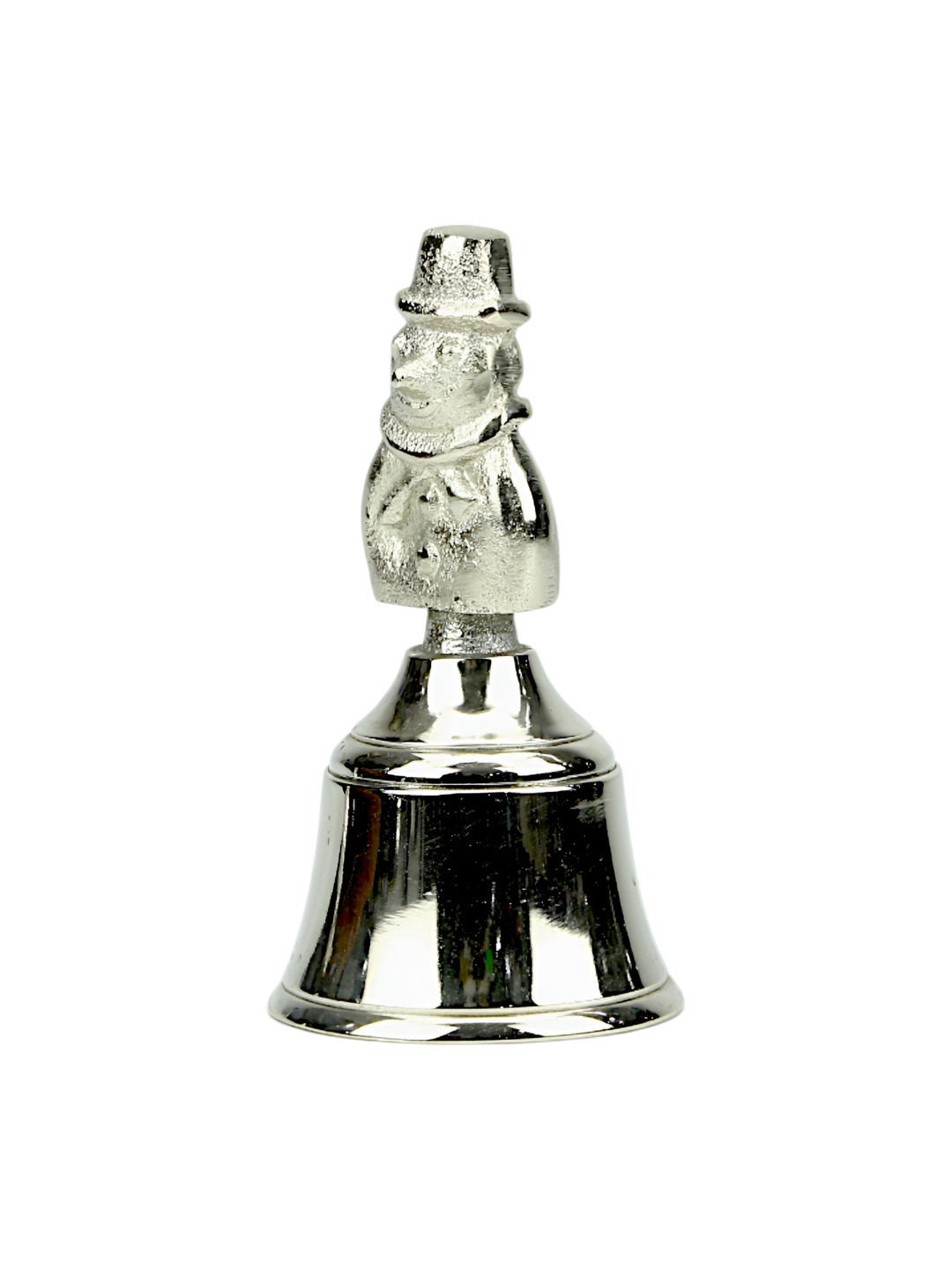 Hind Decor Silver-Toned Snowman Design Christmas Bell