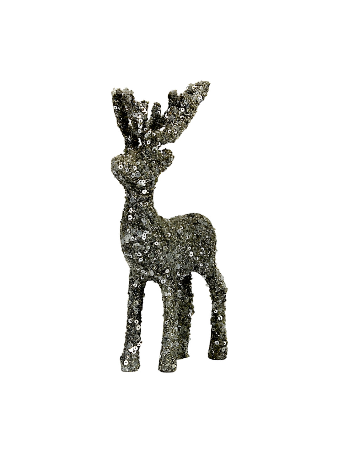 Hind Decor Reindeer Silver Metal Metallic Living Room Medium Showpiece - 9.1 Inches