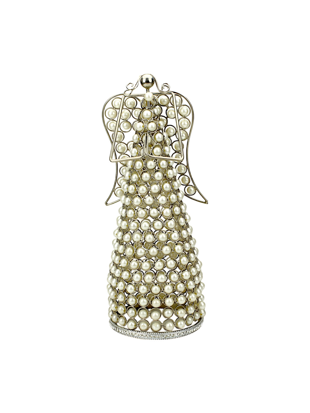 Hind Decor Christmas Angel Gold Metal Metallic Living Room Hand-Crafted Medium Showpiece - 14.2 Inches