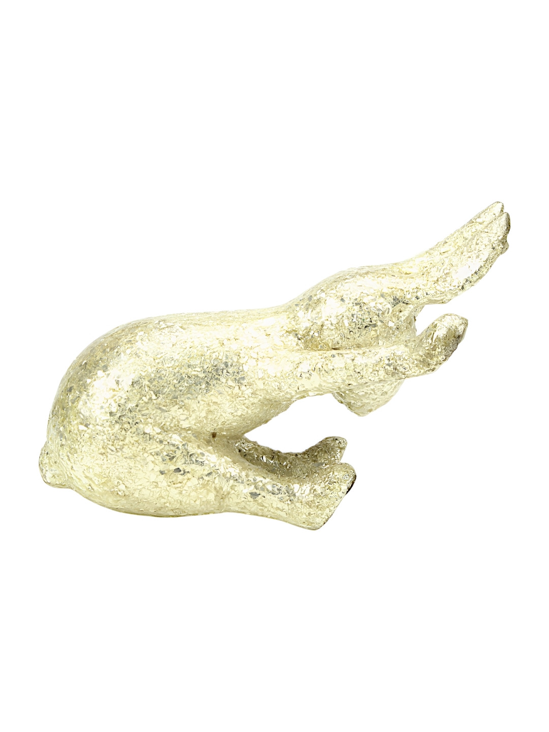 Hind Decor Bunny in Yoga Pose Gold Aluminium Metallic Living Room Hand-Crafted Small Showpiece - 6.7 Inches
