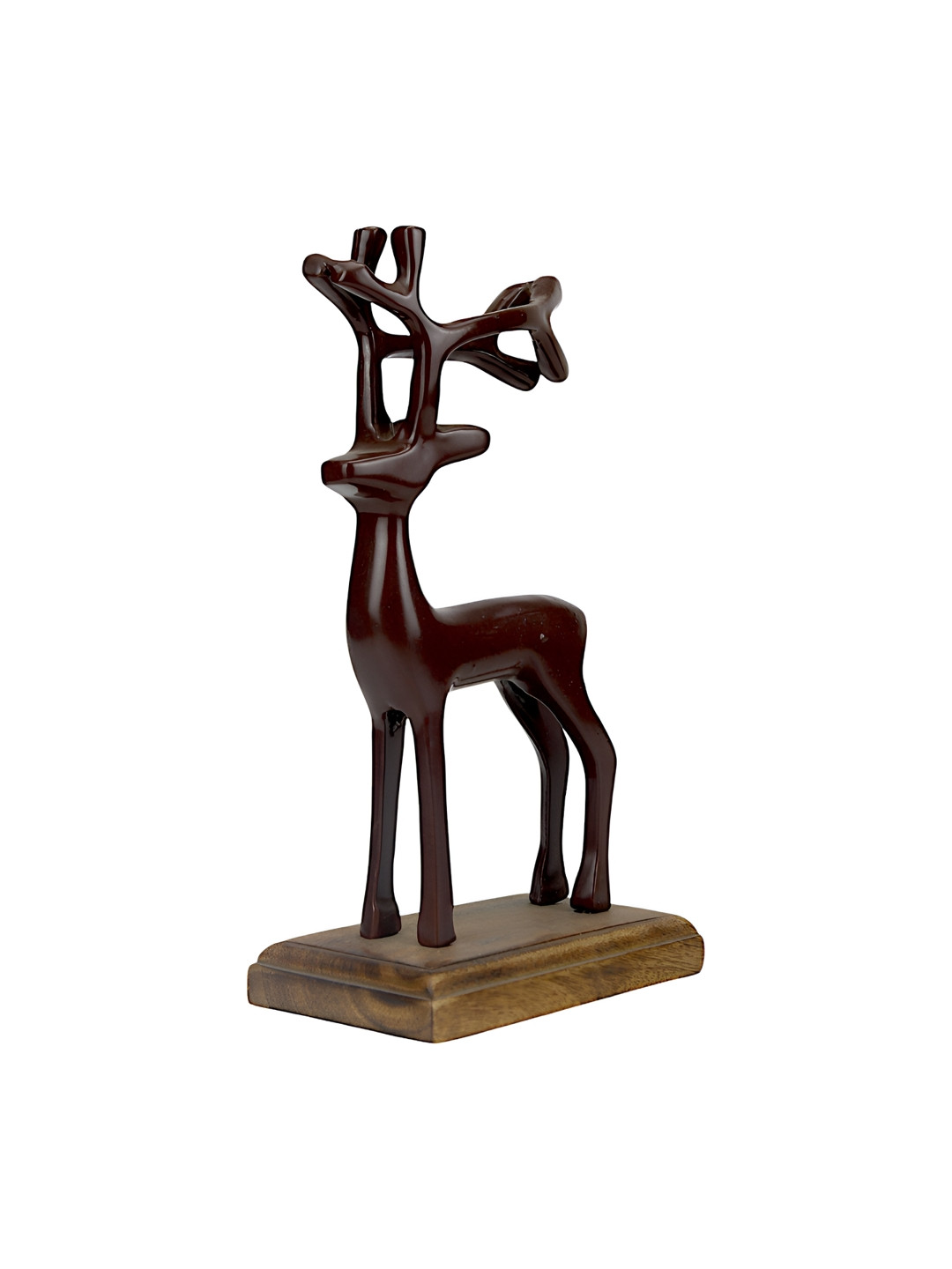 Hind Decor Standing Deer Red Metal Metallic Living Room Medium Showpiece - 10.2 Inches