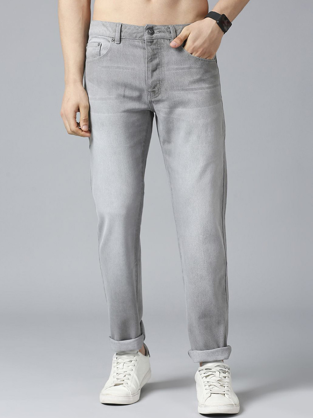 The Roadster Lifestyle Co Men Mid Rise Straight Fit Jeans