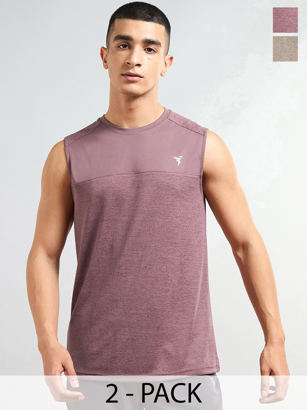 Technosport Men Pack Of 2 Gym Vests MVP813FISSML2PK