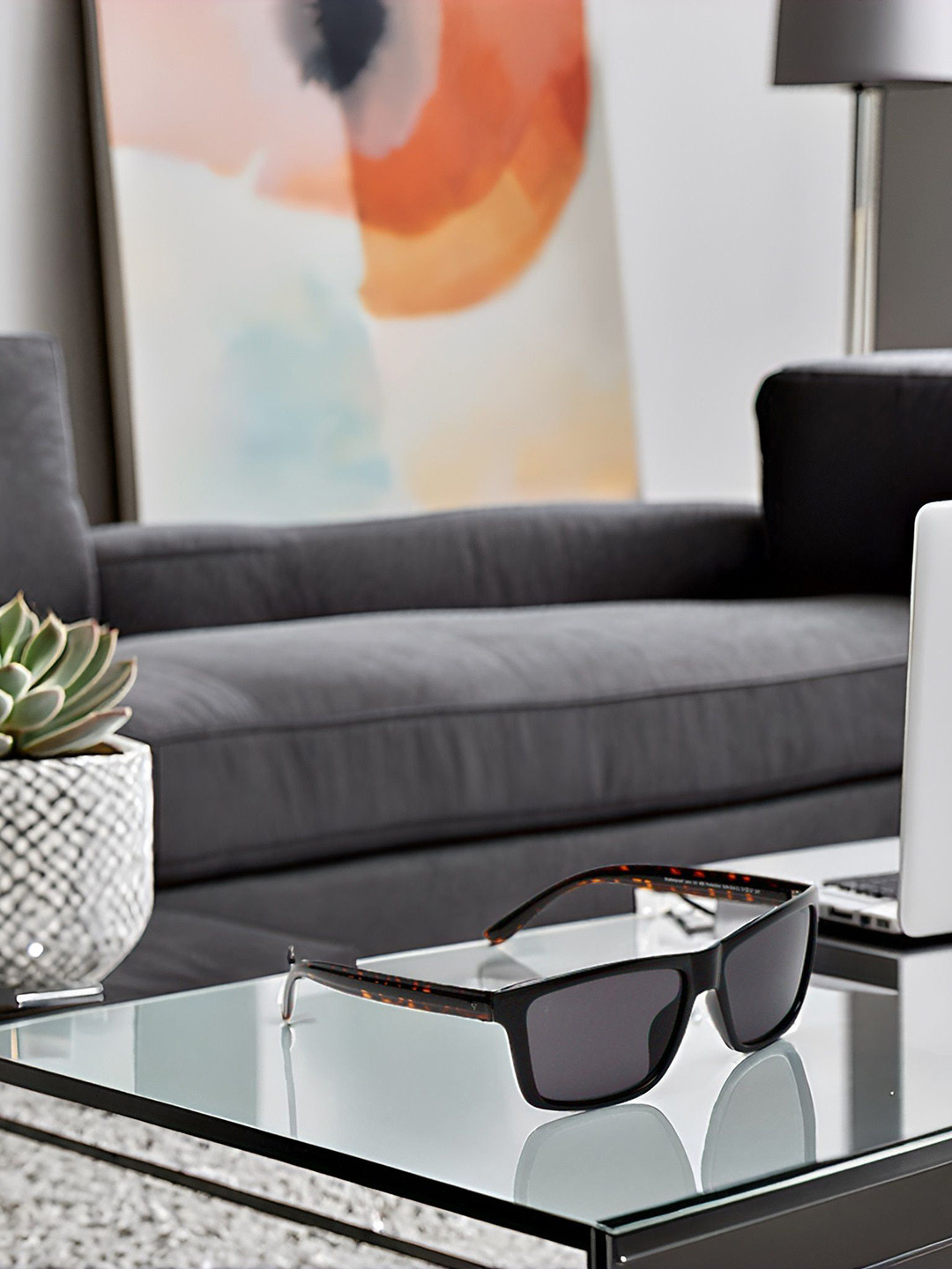 SUNNIES Unisex Rectangle Sunglasses with UV Protected Lens SNS-014-C1(F)