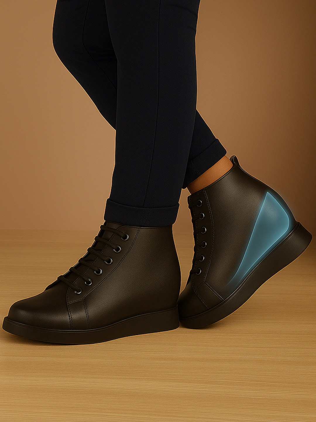 Bxxy Men 9.5 Cm Hidden Elevator Height Increasing Pu Material Sneaker Lace-up Shoes