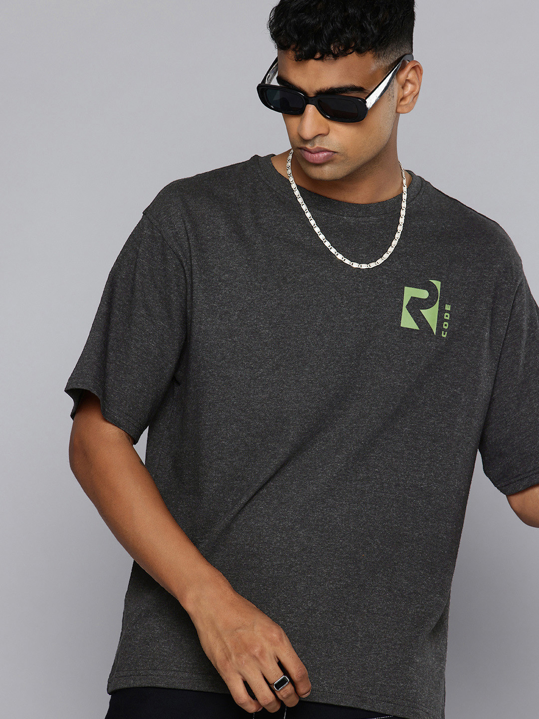 R.Code by The Roadster Life Co. Drop-Shoulder Sleeves Relaxed Fit T-shirt