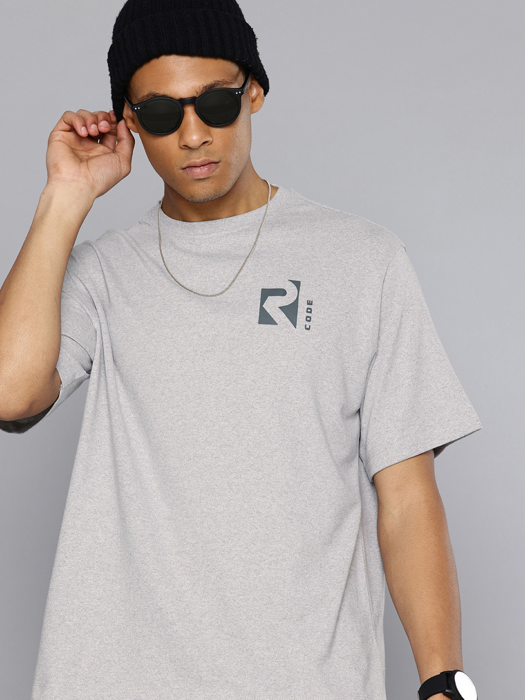 R.Code by The Roadster Life Co. Drop-Shoulder Sleeves Relaxed Fit T-shirt