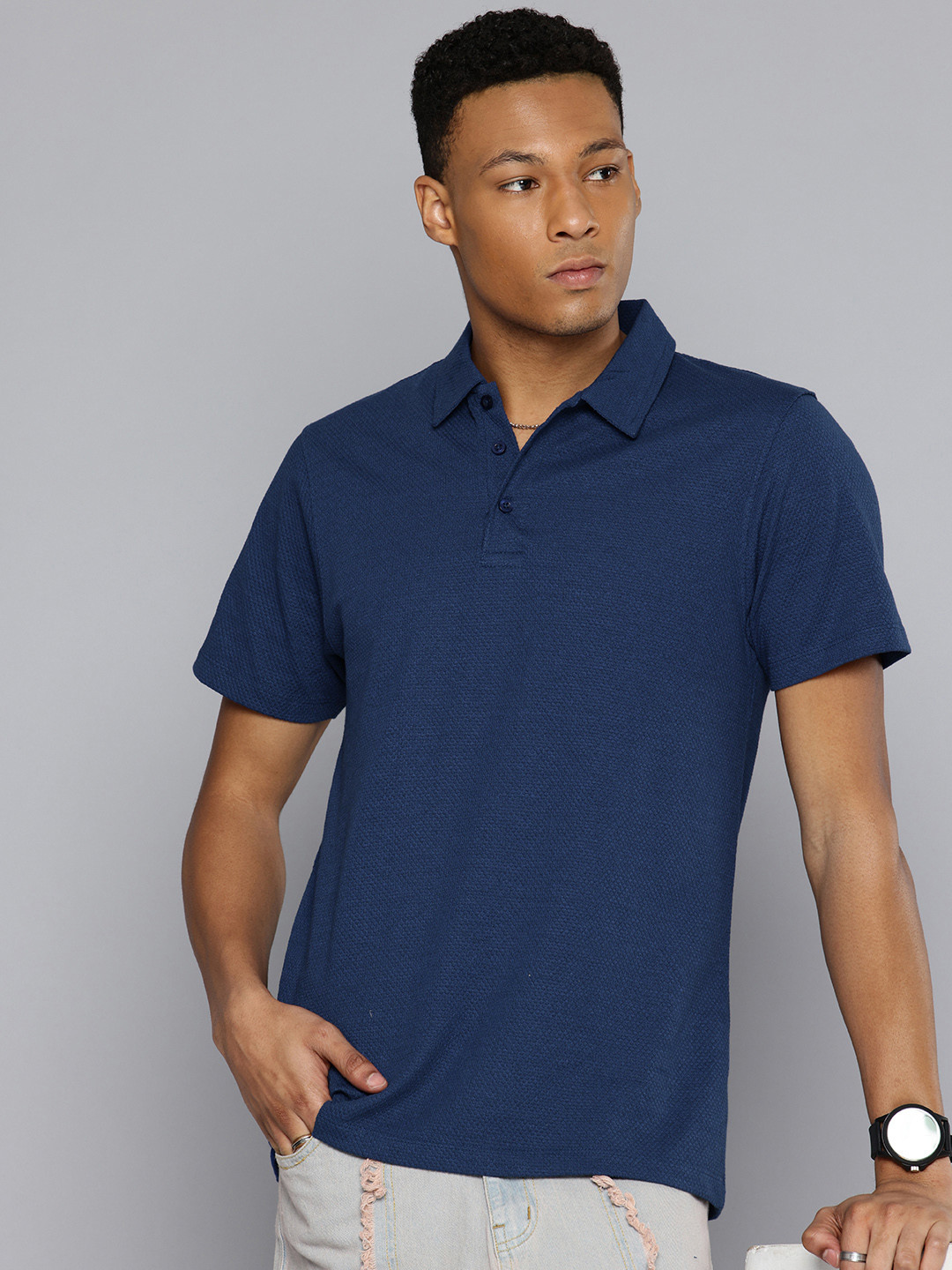 R.Code by The Roadster Life Co. Self Designed Polo Collar T-shirt