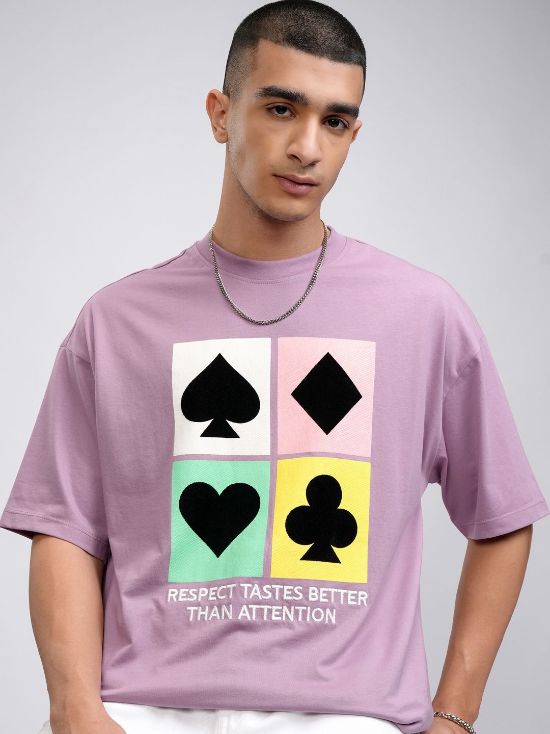 HIGHLANDER MenRound Neck Dropshoulder Oversized Flock Printed Tshirt