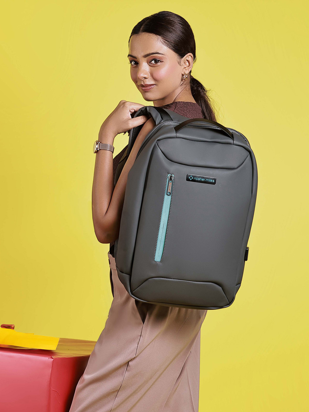 Nasher Miles Staten 22L Polyester Laptop Backpack with Number Lock & USB charging