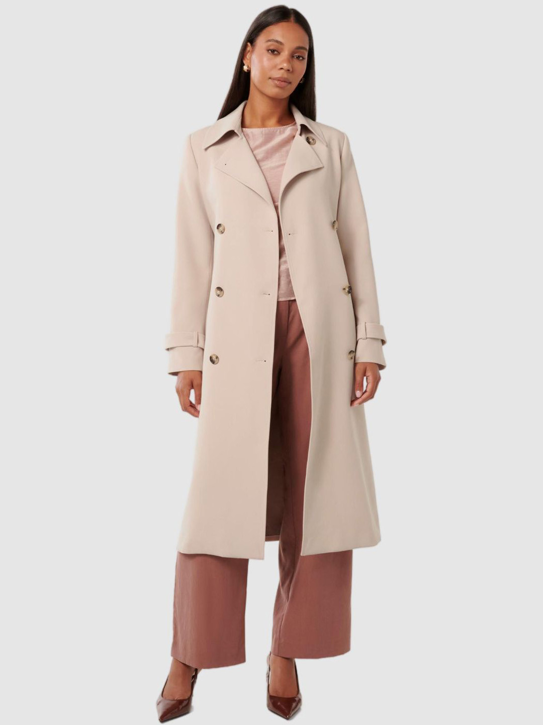 Forever New Women Double Breasted Trench Coat