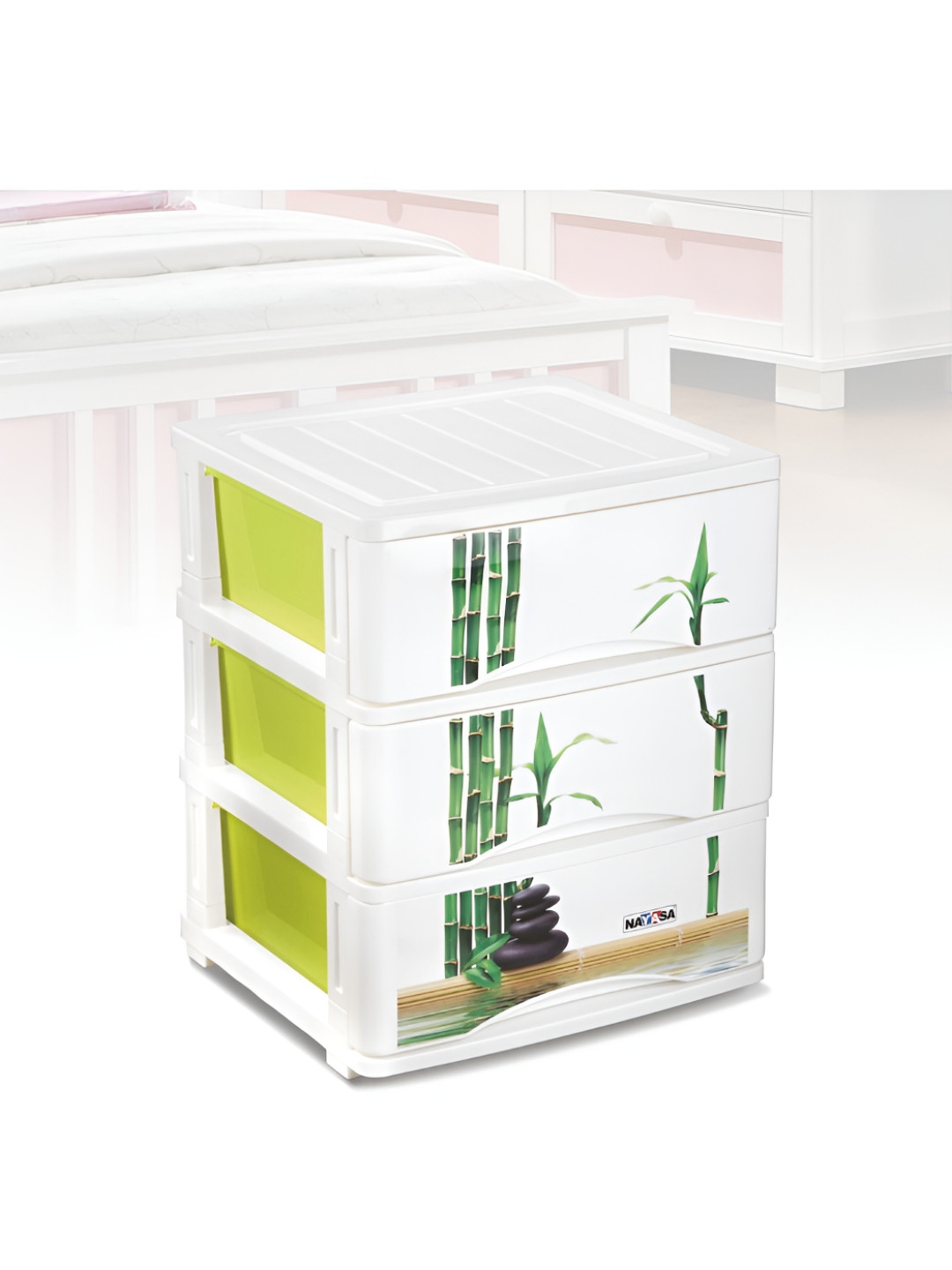 Nayasa Tuckins White Deluxe 3-Drawer Multi-Compartment Storage Organizer