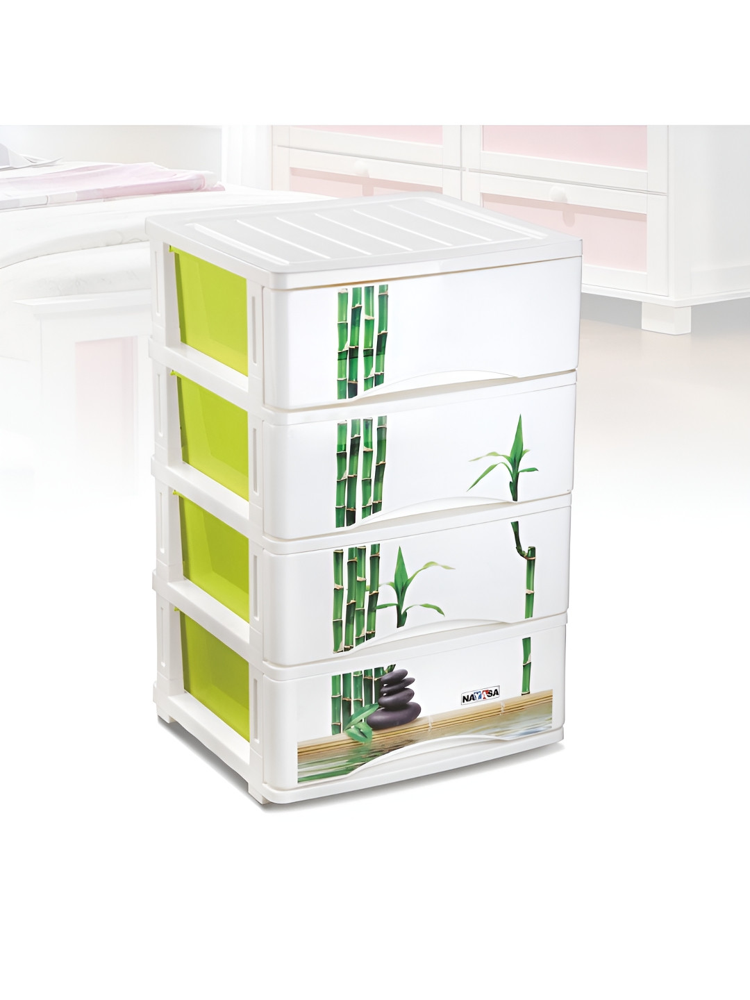 Nayasa Tuckins Deluxe White 4-Drawer Multi-Compartment Storage Organizer