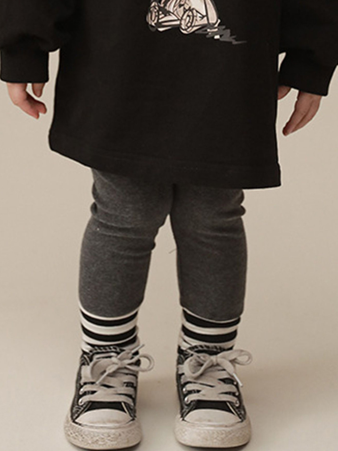 LULU & SKY Girls Striped High-Rise Leggings