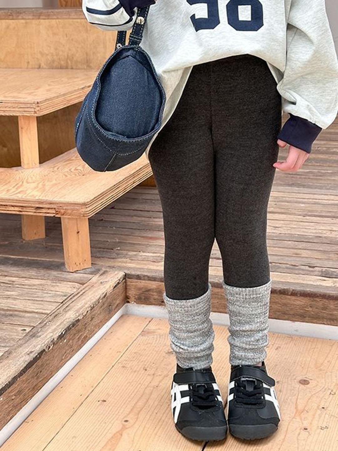 LULU & SKY Girls Colourblock High-Rise Ankle-Length Leggings