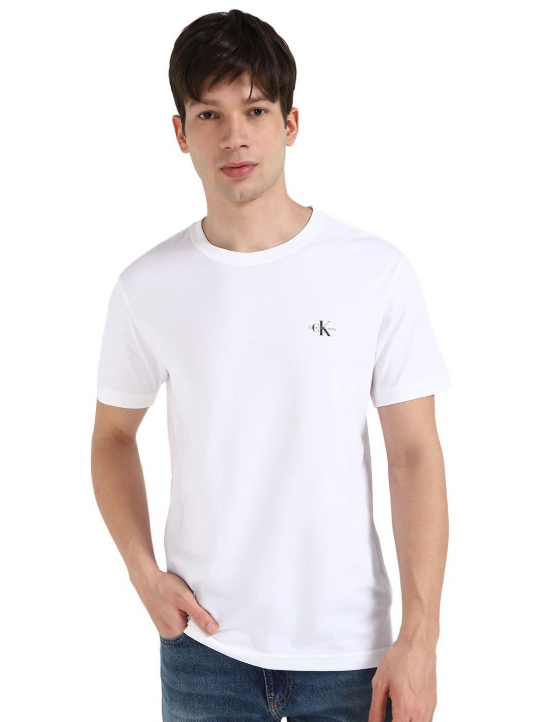 Calvin Klein Jeans Men Pack Of 2 Solid Round Neck Cotton T-shirts