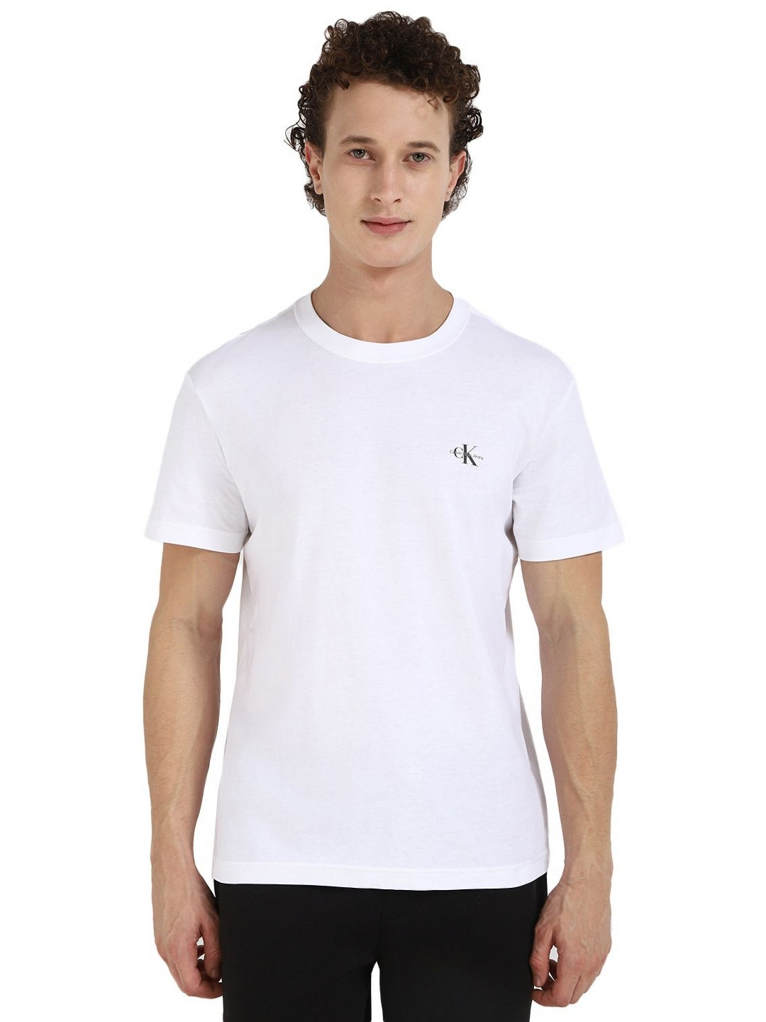 Calvin Klein Jeans Men Pack Of 2 Solid Round Neck Cotton T-shirts