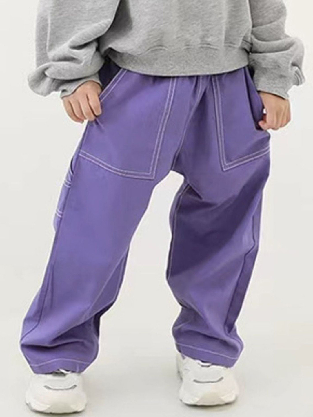 LULU & SKY Kids Contrast Stitch Straight-Fit Track Pants
