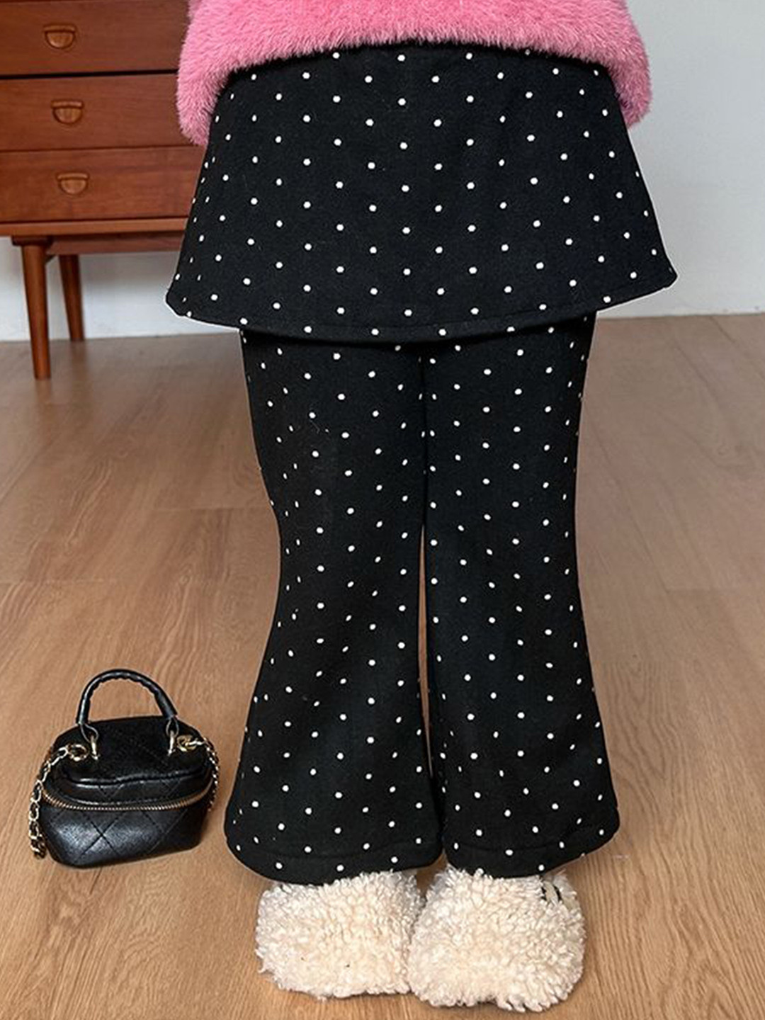 LULU & SKY Girls Polka Dot High Rise Skirt Trouser