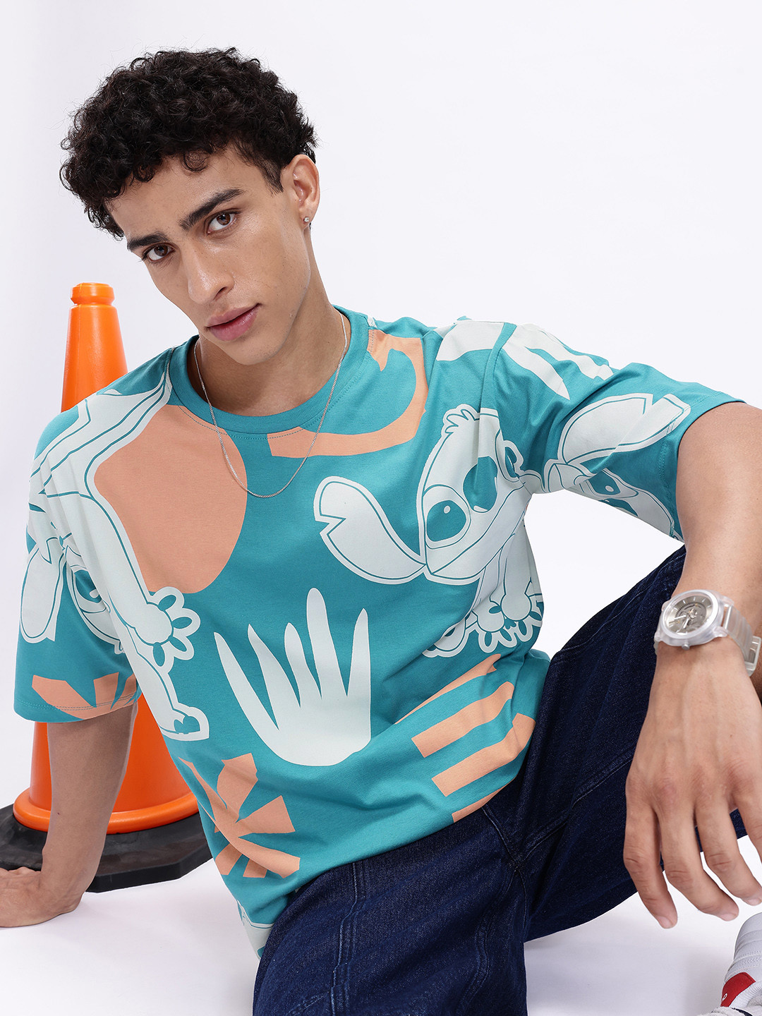 Kook N Keech Oversized Stitch Print Pure Cotton T-shirt