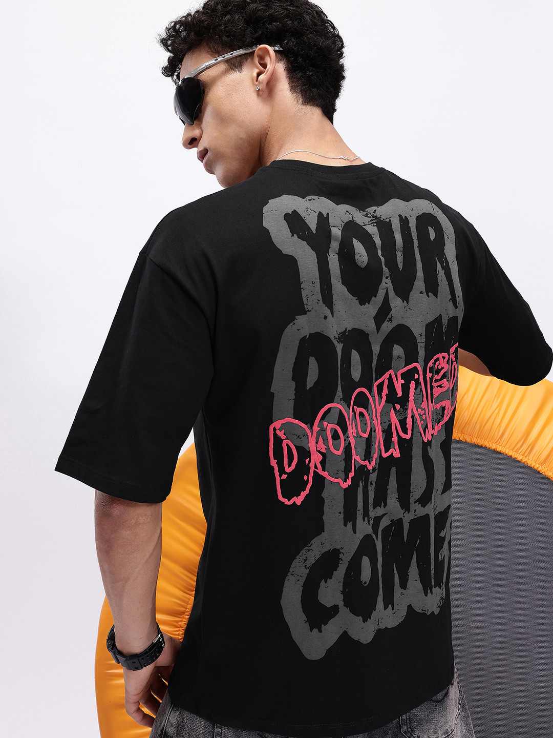 Kook N Keech Typography Print Oversize Drop-Shoulder Sleeves T-shirt