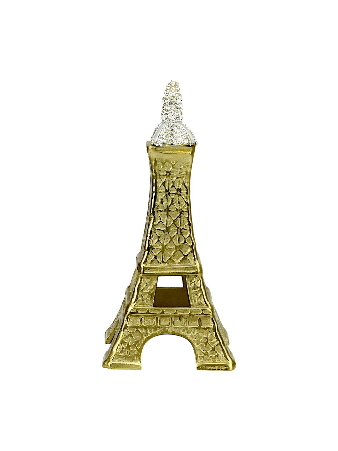 Hind Decor Christmas Themed Eiffel Tower Gold Metal Metallic Living Room Hand-Crafted Medium Showpiece - 10.2 Inches