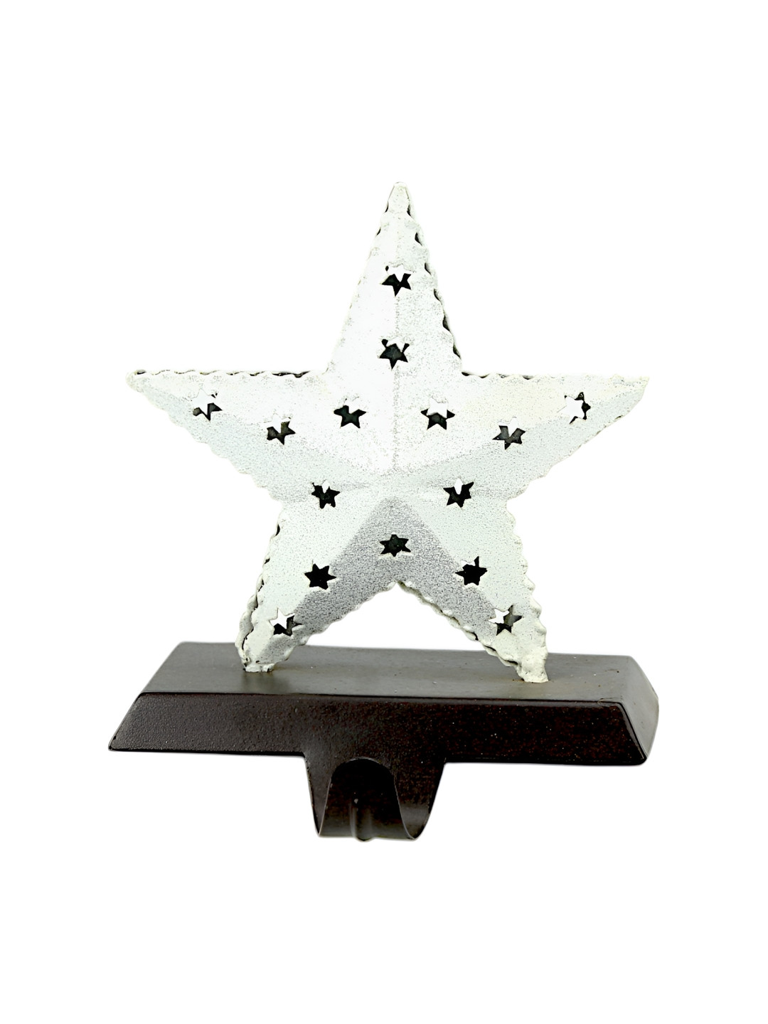 Hind Decor White Christmas Star Stocking Holder