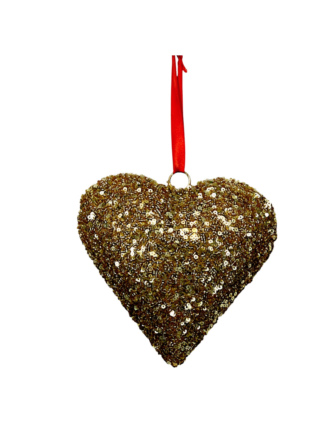 Hind Decor Brown & Red Metallic Handcrafted Hanging Christmas Heart