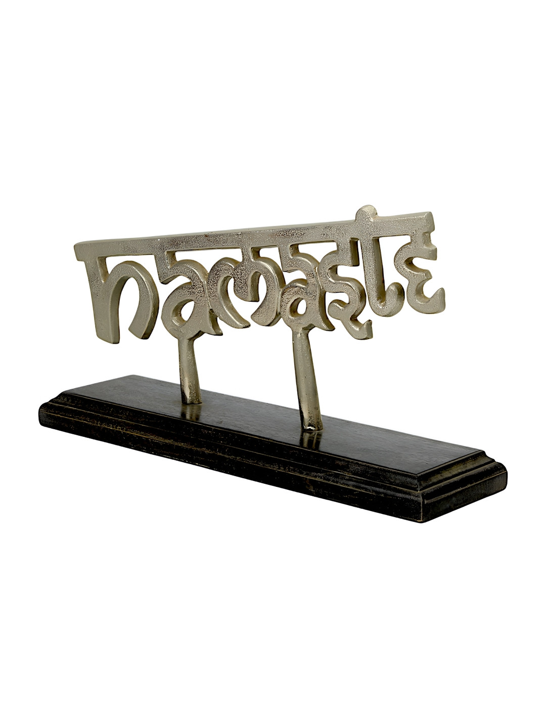 Hind Decor Namaste Silver Aluminium Metallic Living Room Hand-Crafted Small Showpiece - 13.4 Inches