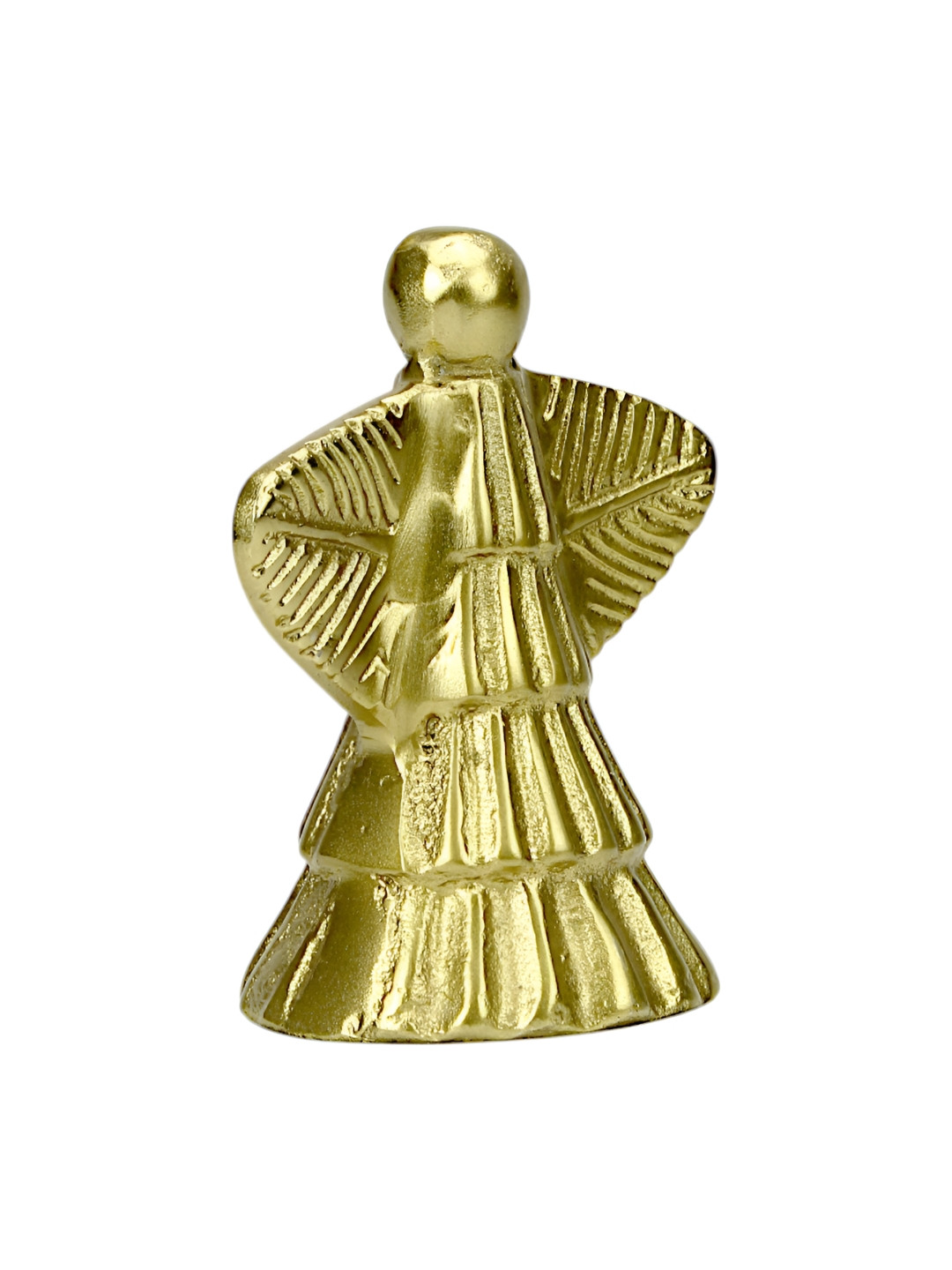 Hind Decor Gold-Toned Textured Aluminum Christmas Angel Figurine