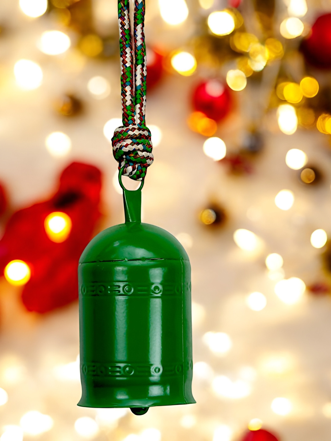 Hind Decor Green Textured Hanging Bell
