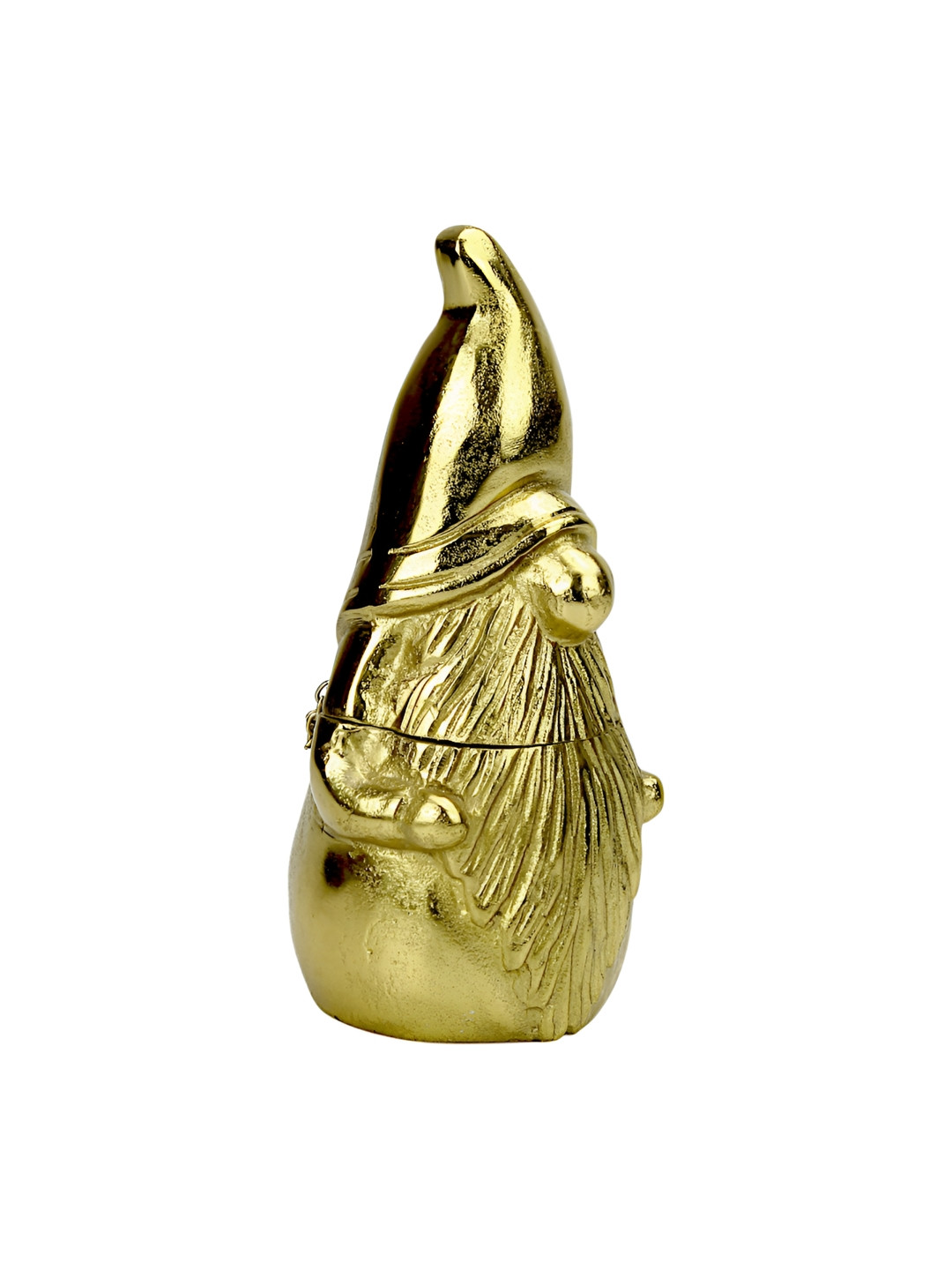 Hind Decor Gold-Toned Aluminium Santa Claus Storage Box Festive Decor