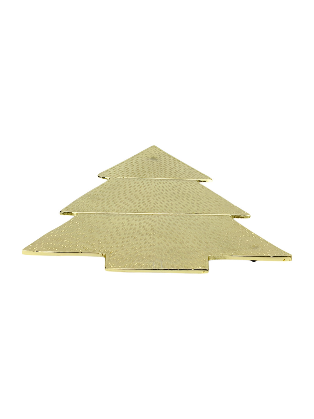 Hind Decor Gold-Toned Christmas Tree-Shaped Tray