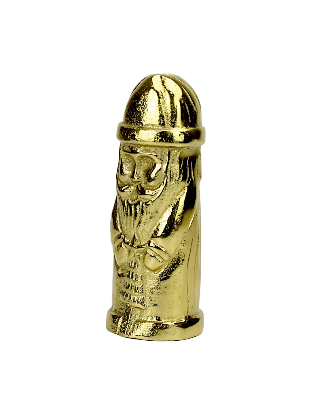 Hind Decor Santa Claus Gold Aluminium Metallic Living Room Hand-Crafted Medium Showpiece - 7.1 Inches