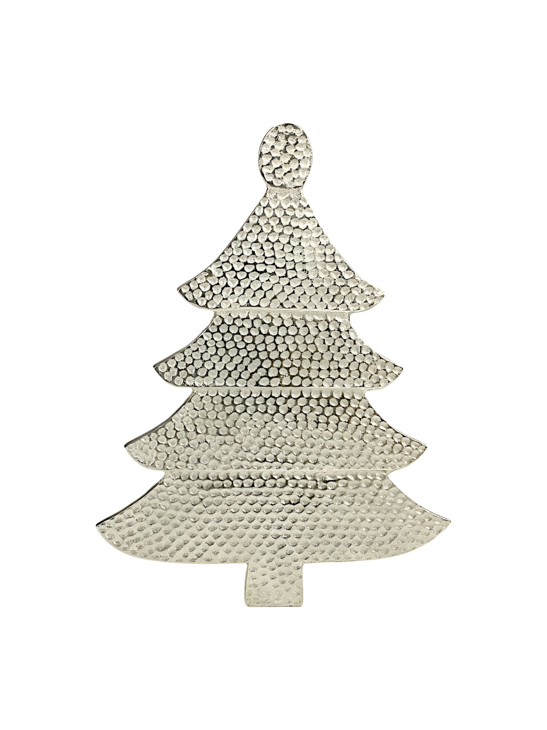 Hind Decor Silver Toned Christmas Serving Tray