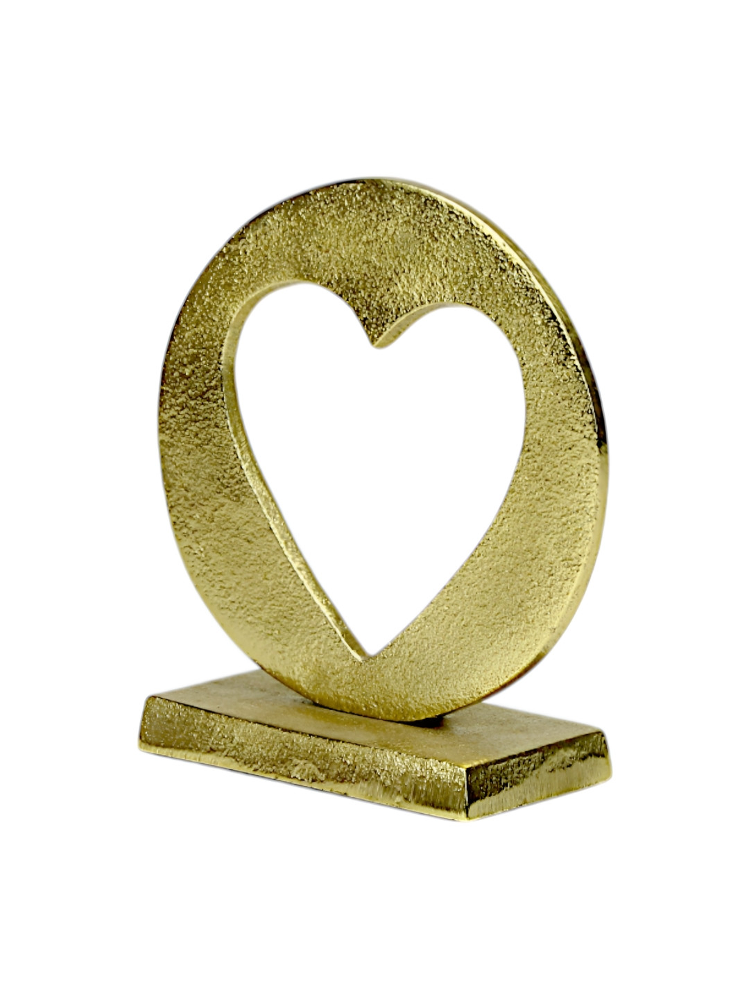 Hind Decor Hollow Heart Gold Aluminium Metallic Living Room Hand-Crafted Medium Showpiece - 4.7 Inches